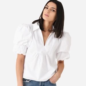 English Factory Layered Puff Sleeve Top XS NWT